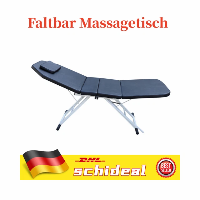 Salon SPA Beauty Bed Tattoo Facial Adjust faltbare Massagetisch Stühle Black DE