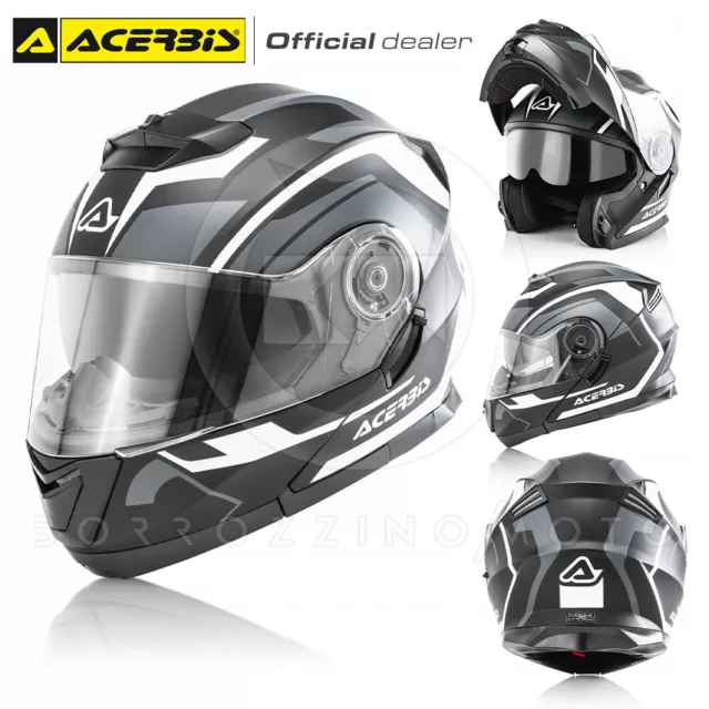 Casco Moto Acerbis Serel Integrale Modulare Touring Strada Nero - Grigio