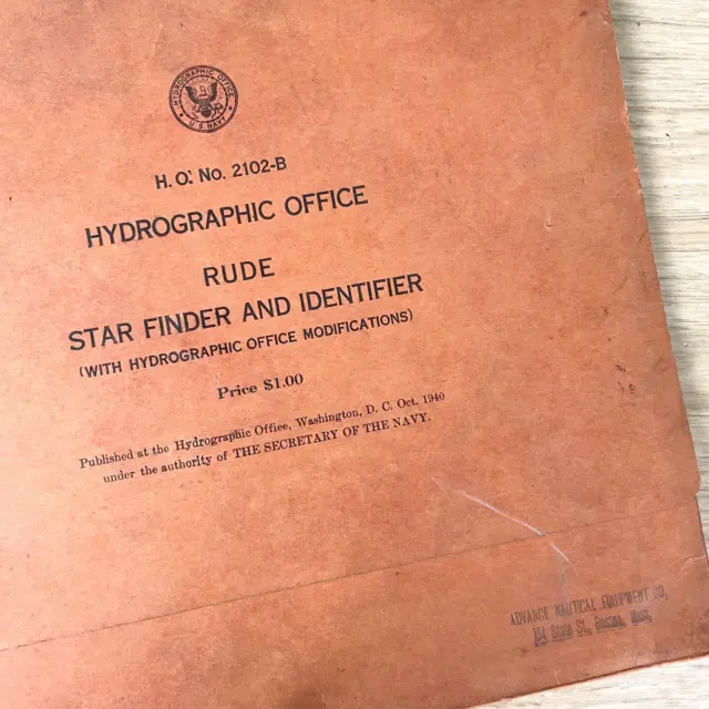 WWII 1940 US Navy Hydrographic Office RUDE Star Finder & Identifier Chart Set 2