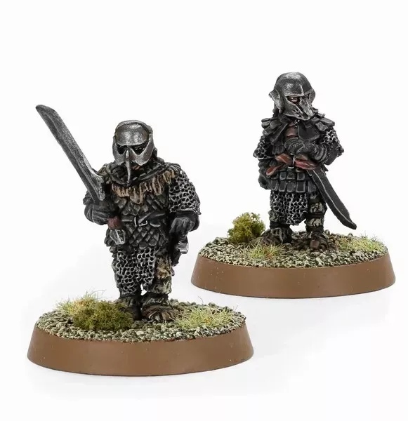 Metal Frodo and Sam in Orc Armour New RARE OOP SBG GW LOTR Lord of the Rings