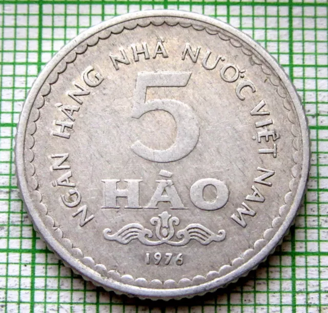 VIETNAM Socialist Republic 1976 5 HAO First Coinage, Aluminium km# 13