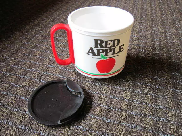 Red Apple Food Mart Travel Cup Plastic Mug Attachment NO LID Whirley Free Ship