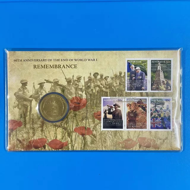 2008 Australia Remembrance 90th Anniversary End WW1 Gold Foil 957/1111 PNC L/E