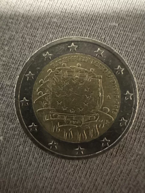 2 Euro Münze Bundesrepublik Deutschland 1985-2015 A. Fehlprägung. Umlaufmünze.