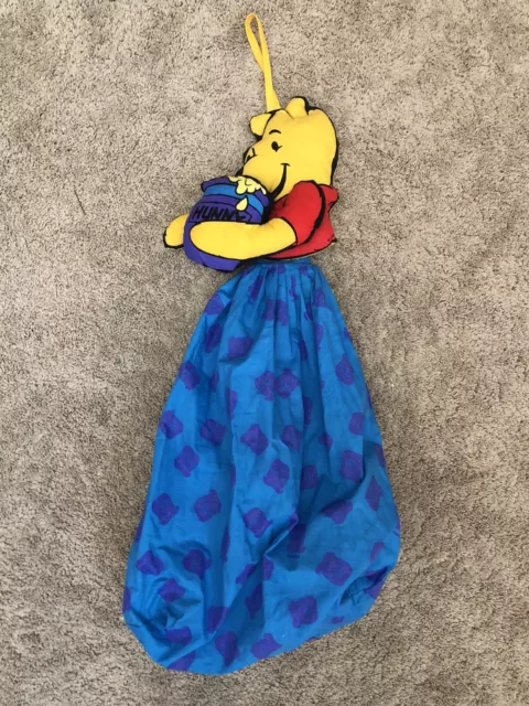 Winnie The Pooh Blue & Yellow Hamper Hanging Nursery Diaper Storage Washable Bag