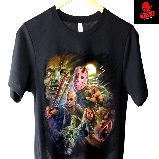 Friday The 13th Jason T-Shirt - Horror Movie Graphic Tee, Unisex Cotton, Gray - View #3