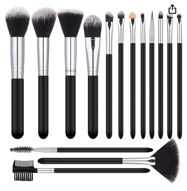 Pennelli Make Up  15 pezzi Set di pennelli per trucco Fondotinta Cipria Mascara