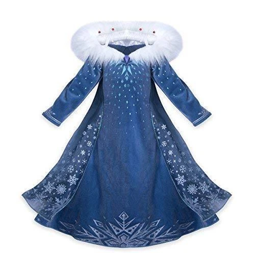 7063A - Collezione PVC da 3 a 12 anni - the cartoon world - VESTITO COSTUME  Maschera di CARNEVALE bambina - FROZEN ELSA p