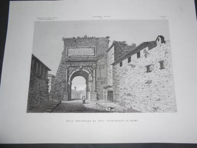 1845 Acquaforte Arco Trionfale Di Tito Vespasiano In Roma Zuccagni Orlandini