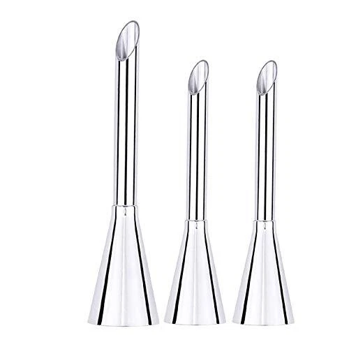 3pcs Cream Icing Piping Nozzle Tip Stainless Steel Long Puff Mounting Nozzles Re