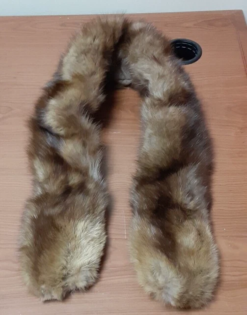 Vintage Mink Collar For Attaching To Coat 1950s Velvet Lined With Clips