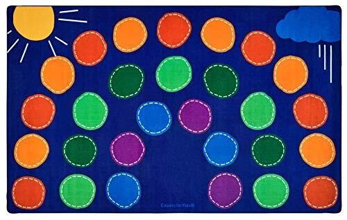 Carpets for Kids Premium Collection 8412 Rainbow Seating Classroom Rug 7ft 6in
