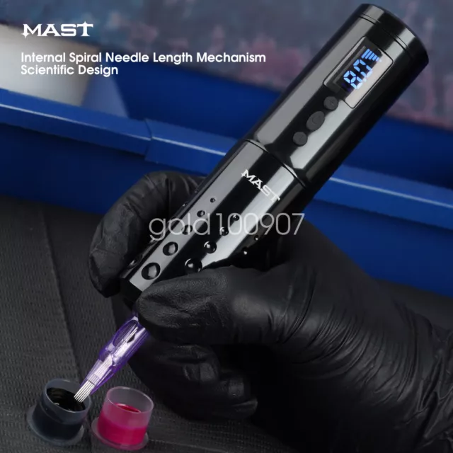 Mast Wireless Battery Tattoo Pen Make Up Machine Rotary LED Display Permanent 3