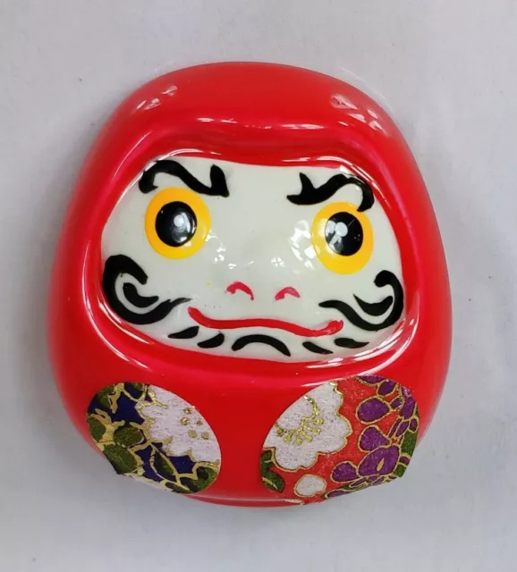 Japanese Red Daruma Doll for Luck & Good Fortune SUCCESS  Ceramic Magnet