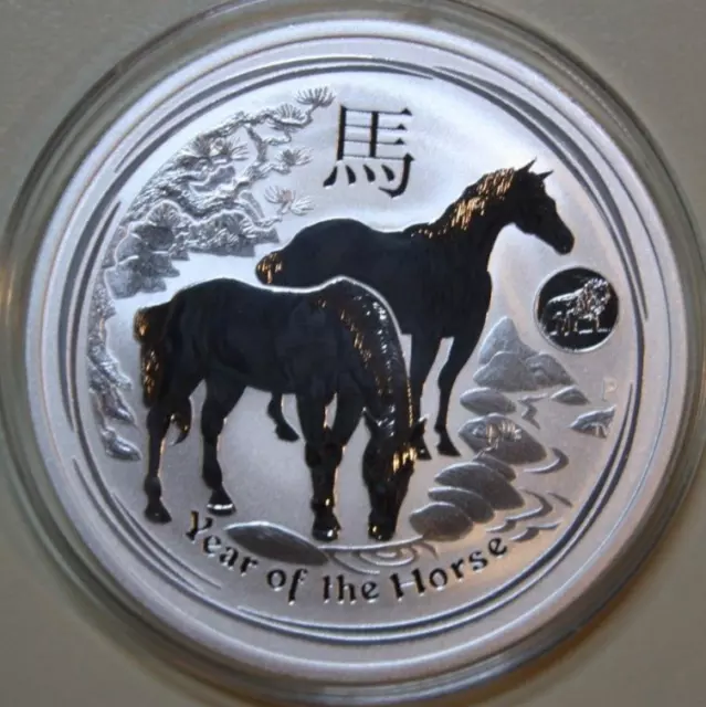 Australien 1 Dollar 2014 Lunar 1 Oz "Year of the Horse" #F5220 ST-BU Privy Lion