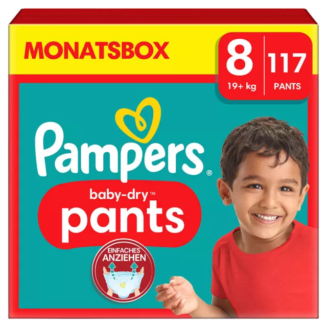 Pampers® Windeln Monatsbox baby-dry™ pants Größe Gr.8 (19+ kg) für Kids und...