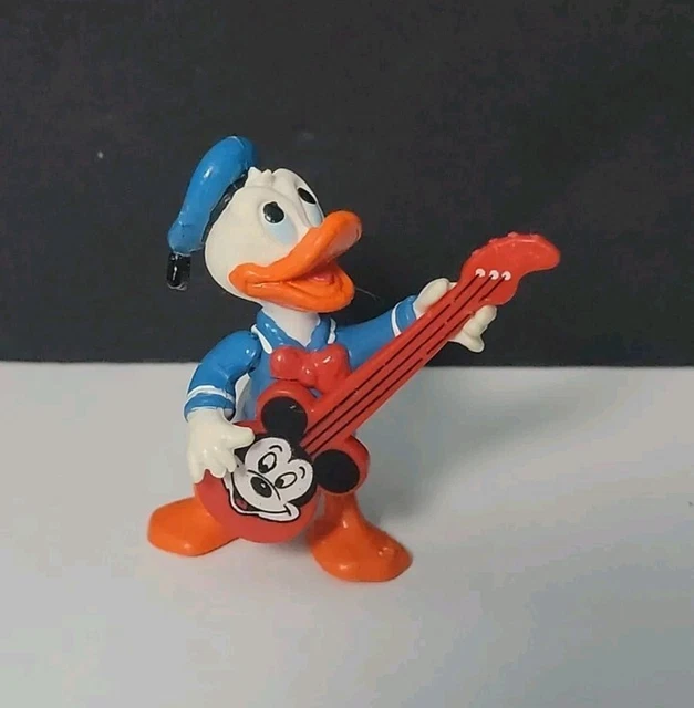 Vintage Disney Donald Duck Mickey Mouse Guitar Club PVC Figure Cake Topper Rare