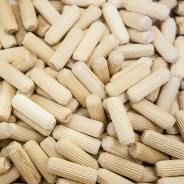 8MM X 30MM WOOD DOWELS GROOVED FLUTED PIN WOODEN HARDWOOD BEECH DOWEL