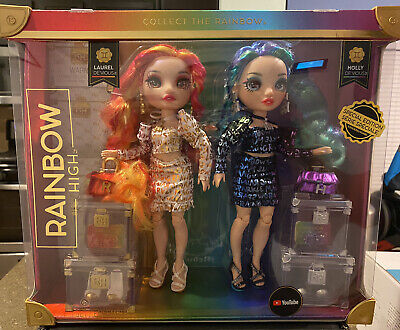 RAINBOW HIGH LAUREL & Holly Devious Twins Special Edition Doll Set New ...