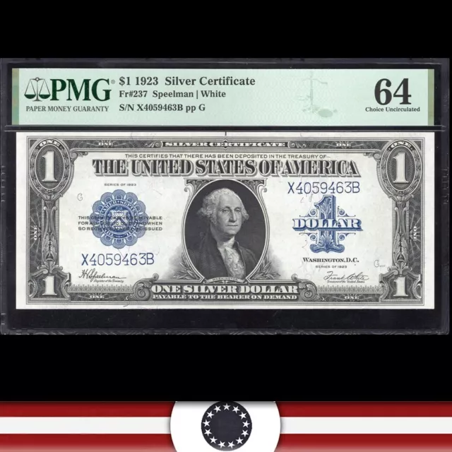 1923 $1 SILVER CERTIFICATE *HORSEBLANKET* PMG 64  Fr 237 59463W
