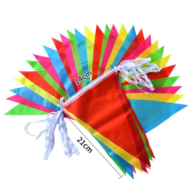 Colorful Triangle Flag Pennant Bunting Banner 50M Long Plastic Material