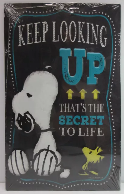 Keep Looking Up - That's The Secret to Life Snoopy Embossed Metal Sign