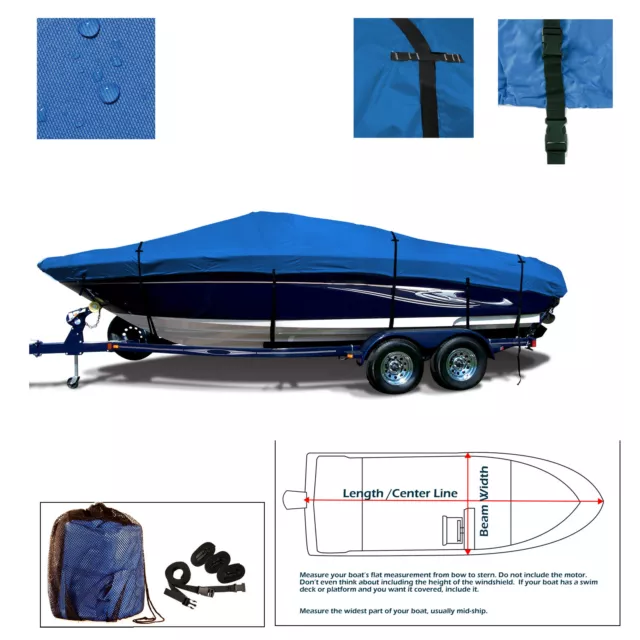 14 -16 Ft Heavy duty  600D Bowrider Trailerable Fishing Jet boat cover 90" width