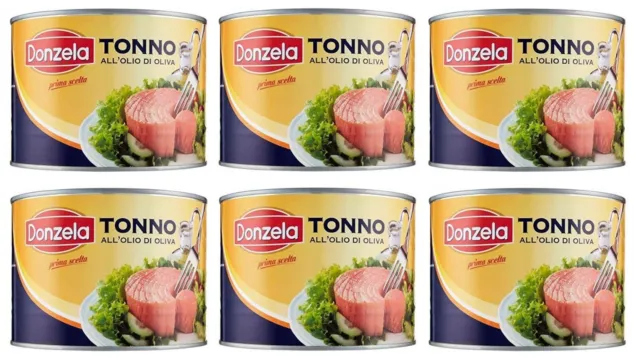 6x Donzela Tonno in Olio di Oliva Thunfisch in Olivenöl CATERING-FORMAT 1730g