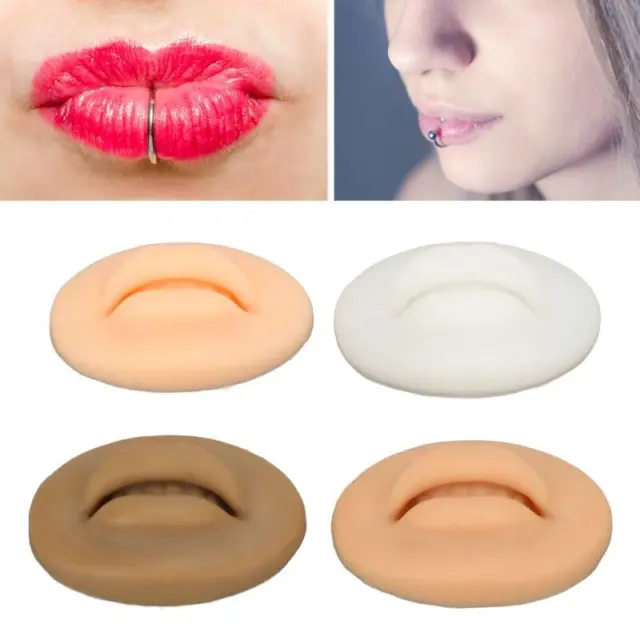 Realistic Silicone Lip Model for Tattooing - Soft  Compact Light/Dark Black