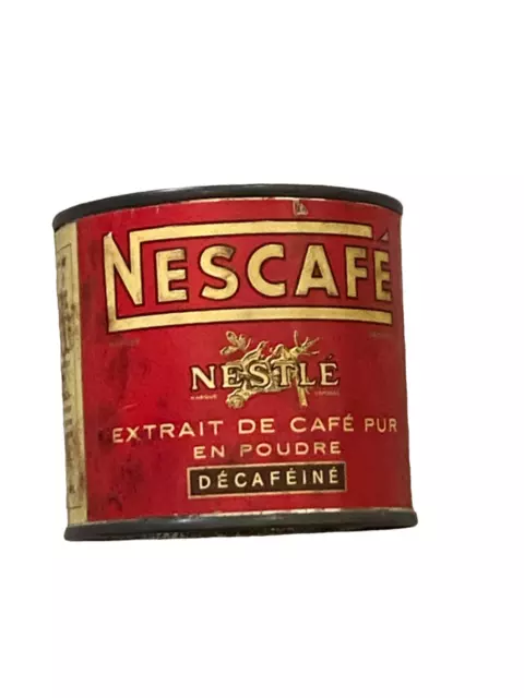 Ancienne Boîte Métal Cafe Nescafé Extrait Pur En Poudre Publicitaire Nestle