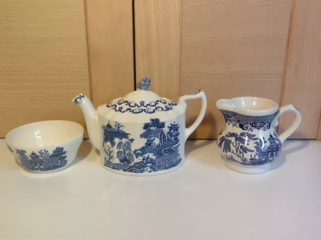 Vintage Mason's Willow Pattern Teapot, Jug & Bowl for Ringtons 75th Anniversary