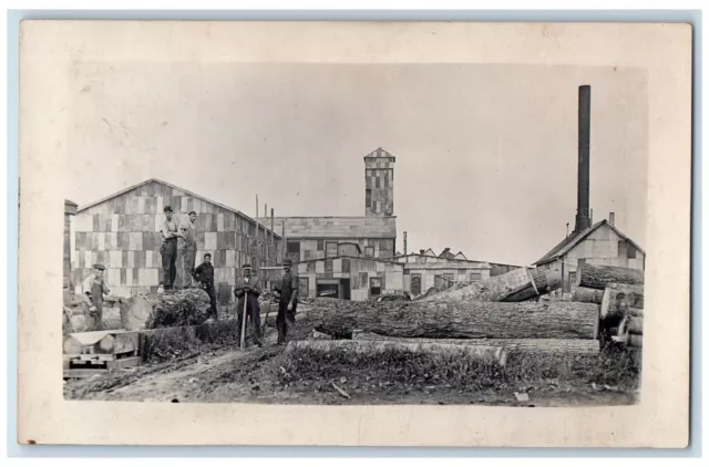 c1910's Lumber Yard Mill Occupational Logging New York NY RPPC Photo Postcard