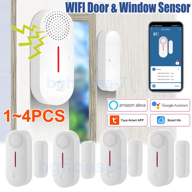 Sensor de puerta ventana inalámbrico Wifi ladrón sonido alarma de seguridad para el hogar + flash de luz