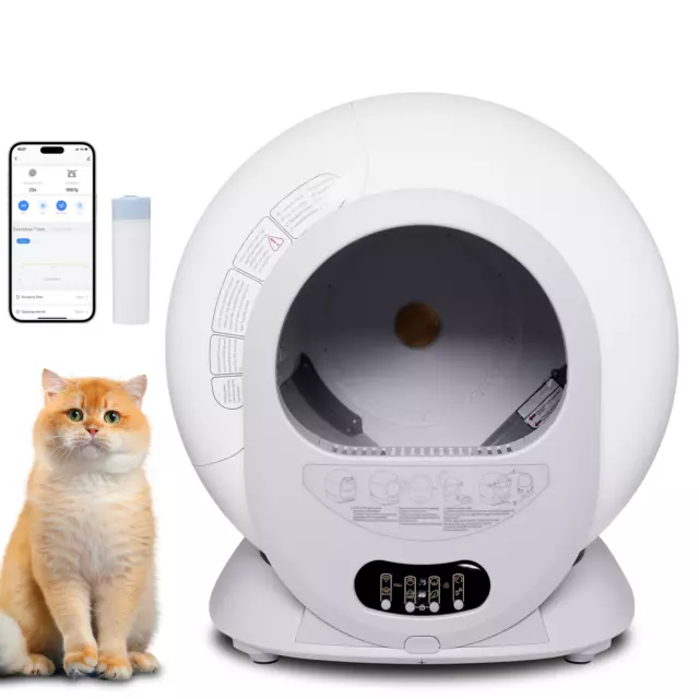 Large Automatic Smart Cat Litter Box Self-Cleaning Odor Removal WiFi APP Control
