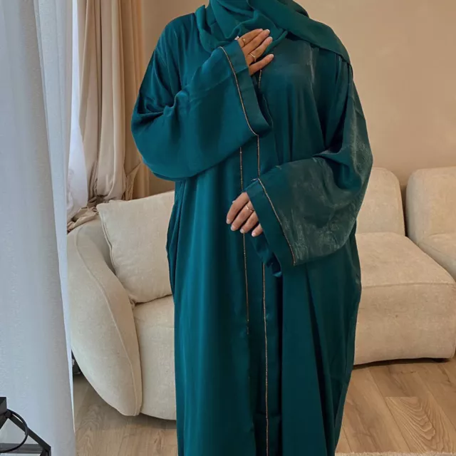 Dubai Open Abaya Women Muslim Cardigan Maxi Dress Kimono Caftan Kaftan Robe Gown