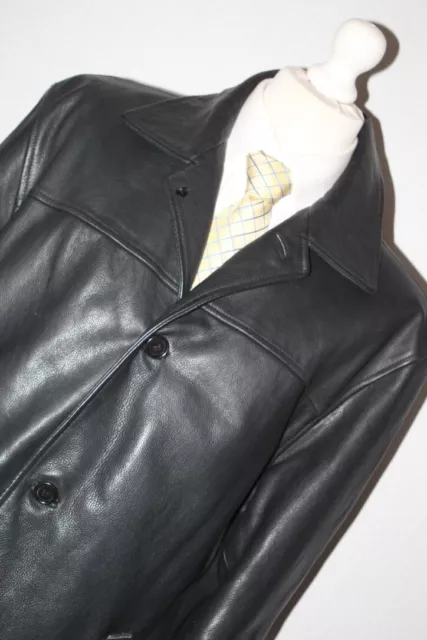 Gap Black 100 % Leather Coat/Jacket Business Casual Label Size Lg £425