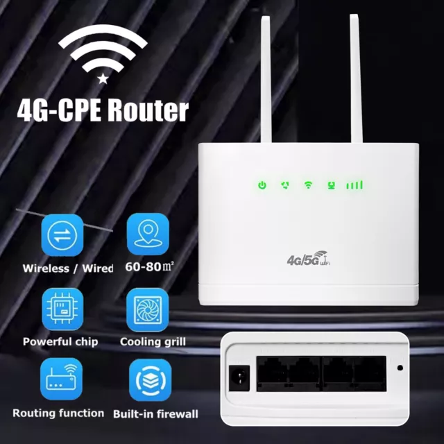 Unlocked 4G LTE CPE Wifi Router Hotspot 300Mbps Wireless CPE & SIM Card Slot New