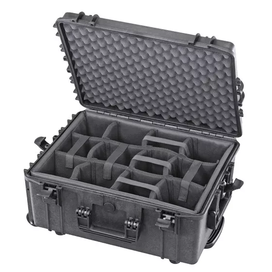 Fotokoffer Kamerakoffer + Fachteilung | IP67 wasserdichter Trolley Case 53x40x24