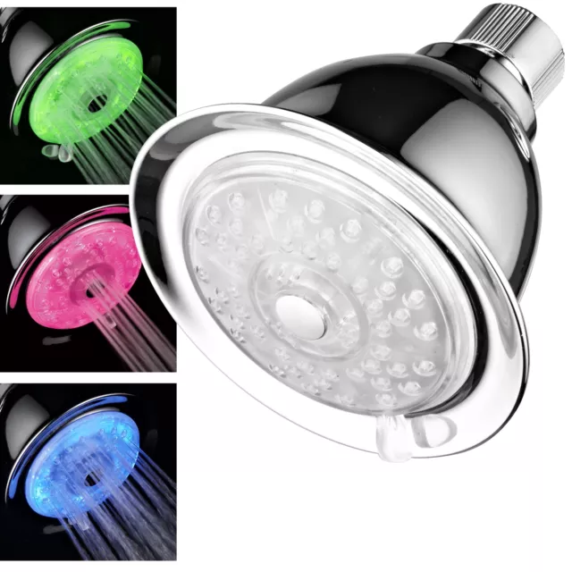 7-Color 4-Setting LED Shower Head w/ Air Turbo Pressure Boost Technology