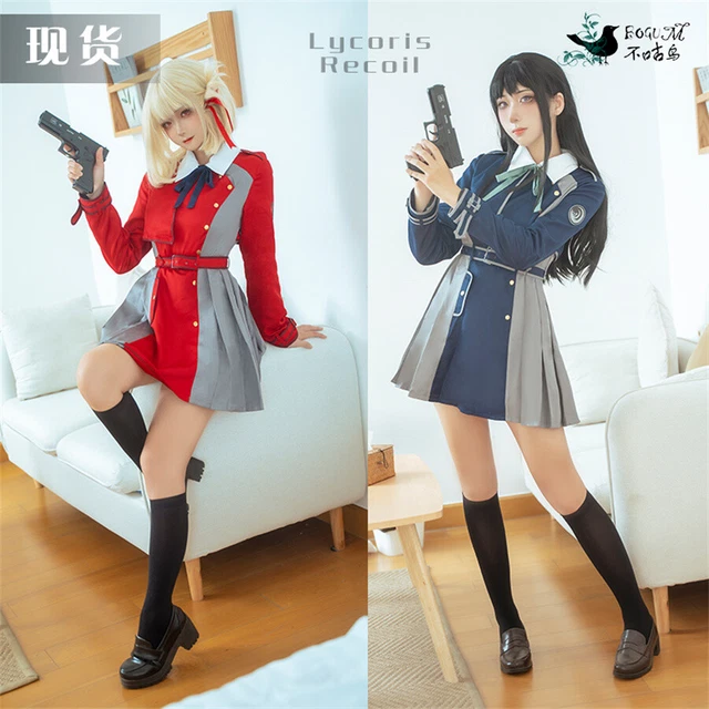 Lycoris Recoil Kurumi Inoue Takina Nishikigi Chisato Women Kimono Outfit Cosplay Costume