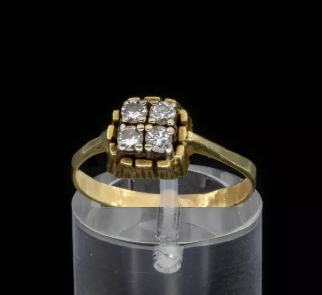 Ring 585/14k Gelbgold 4 x Diamanten ca0,2ct Gr: 55