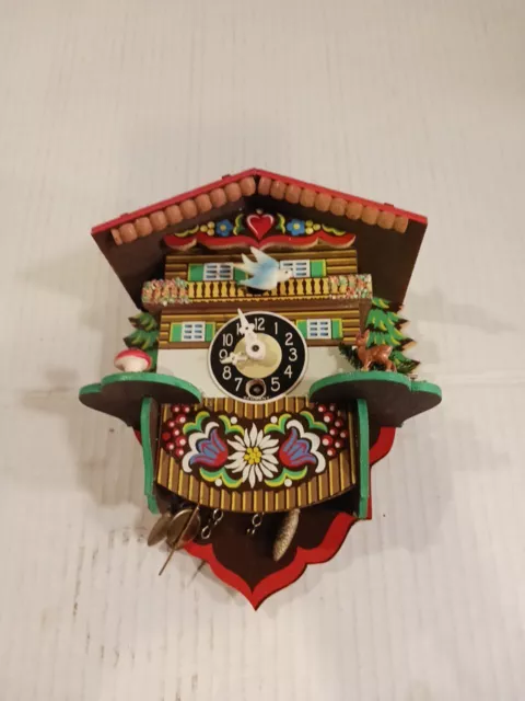 Miniature J. Engstler  German  Bird Cuckoo Clock As Is Untested No Key