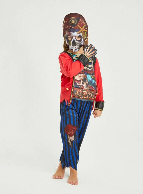 TU Halloween garçons costume squelette pirate fantôme convient 7-8 ans avec son