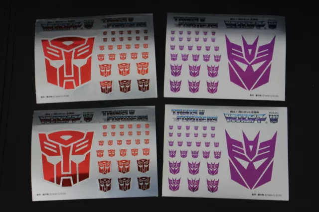 Transformers G1 Aotobot Decepticon Insignia Symbol Mirror Sticker Decal Sheet