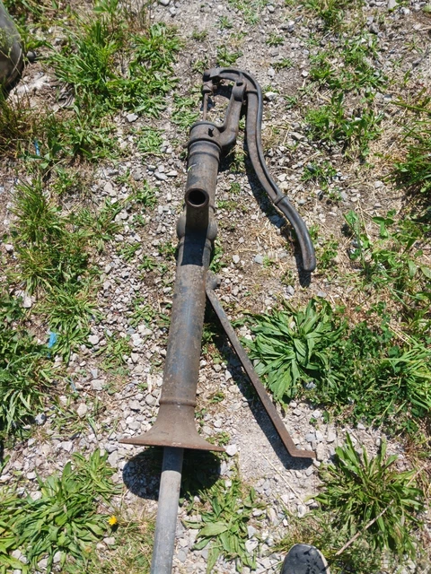 Rare Antique Red Cross Shallow Well Pitcher Pump Complete