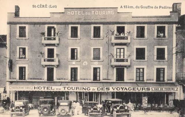 Cpa 46 Saint Cere Hotel Du Touring Et Hotel Des Voyageurs