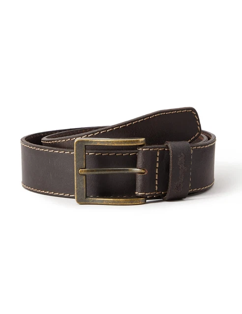 Wrangler STITCHED BELT Ceinture Homme Marron (Brown) 115