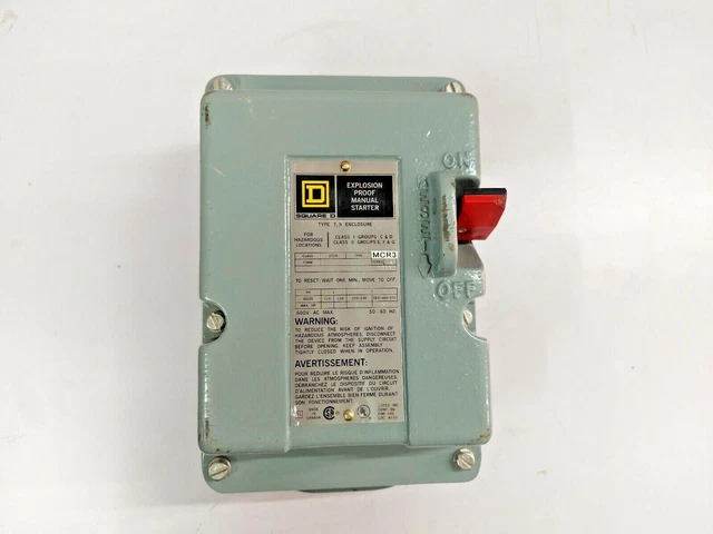 Square D Class 2510-MCR3 Type - 7,9 Enceinte Antidéflagrant Manuel Démarreur