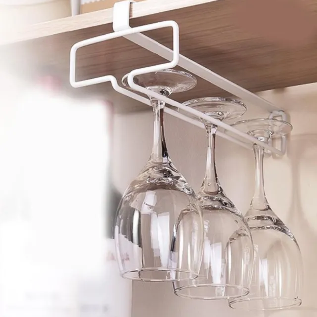 Wine Glass Rack Under Cabinet Stemware Holder Glasses Storage Hanger for Kitchen