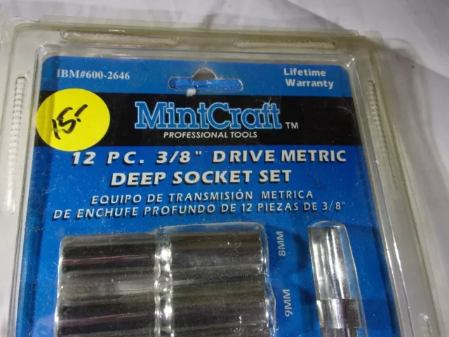 New Mintcraft 12Pc.  3/8" Drive  Socket Set  # 6002646 2